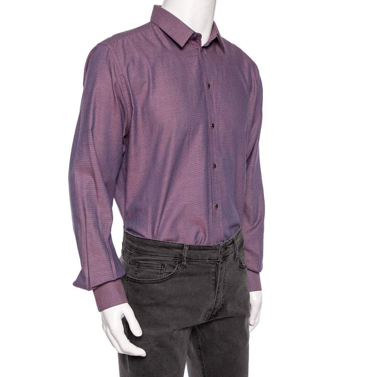 Pre Owned Dolce & Gabbana Bicolor Cotton Button Front Martini Shirt 3XL