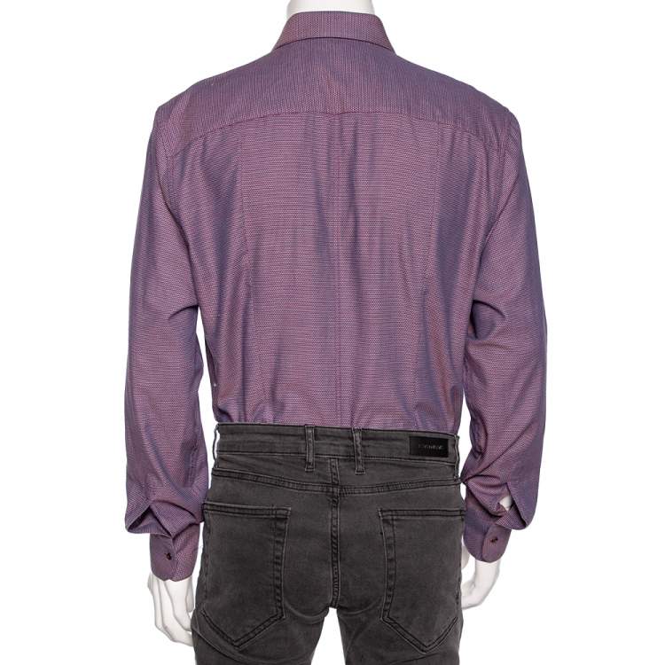 Pre Owned Dolce & Gabbana Bicolor Cotton Button Front Martini Shirt 3XL
