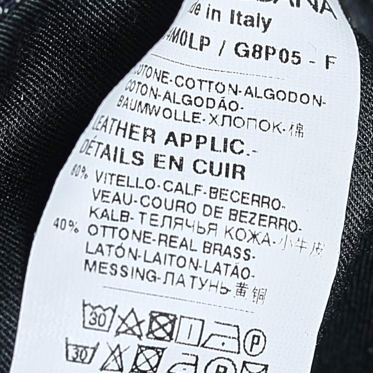 Pre Owned Dolce & Gabbana 14 Gold Navy Blue Denim Straight Leg Jeans 3XL