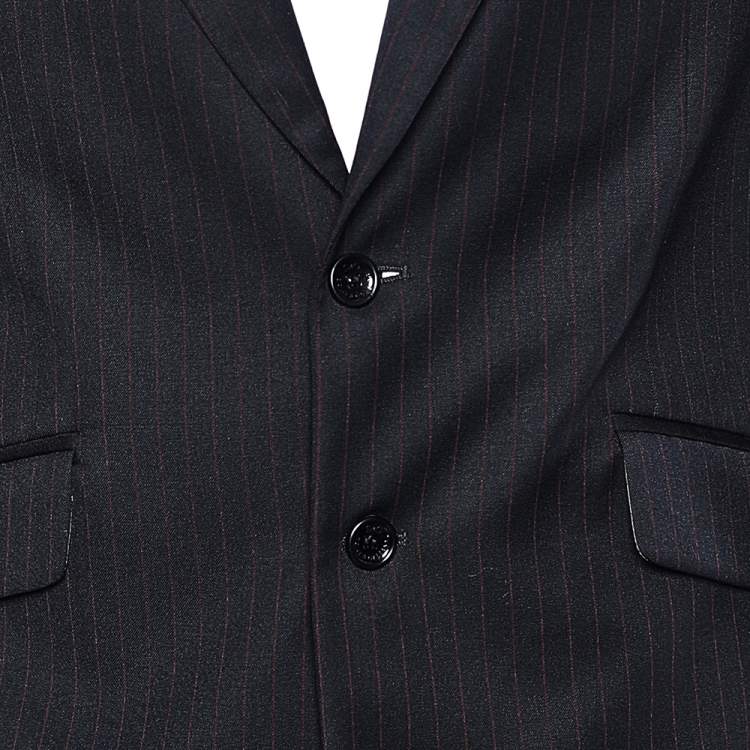 Pre Owned D&G Navy Blue Pinstripe Wool Button Front Blazer S