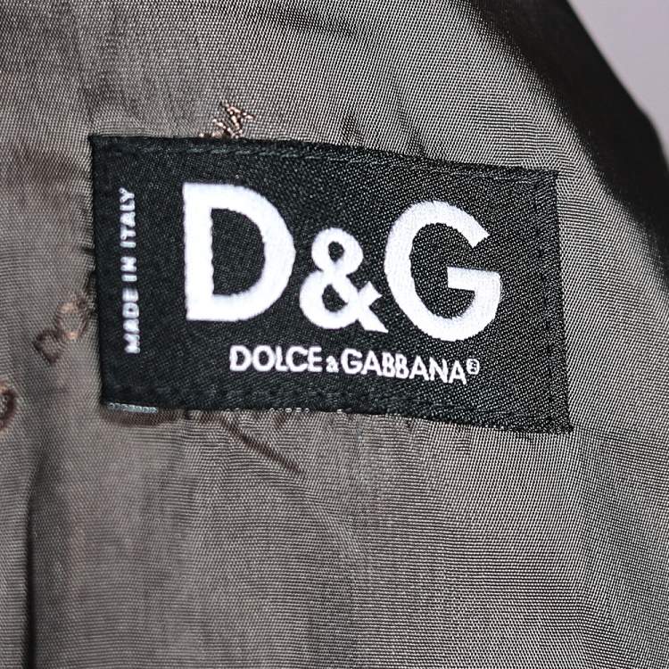 Pre Owned D&G Navy Blue Pinstripe Wool Button Front Blazer S