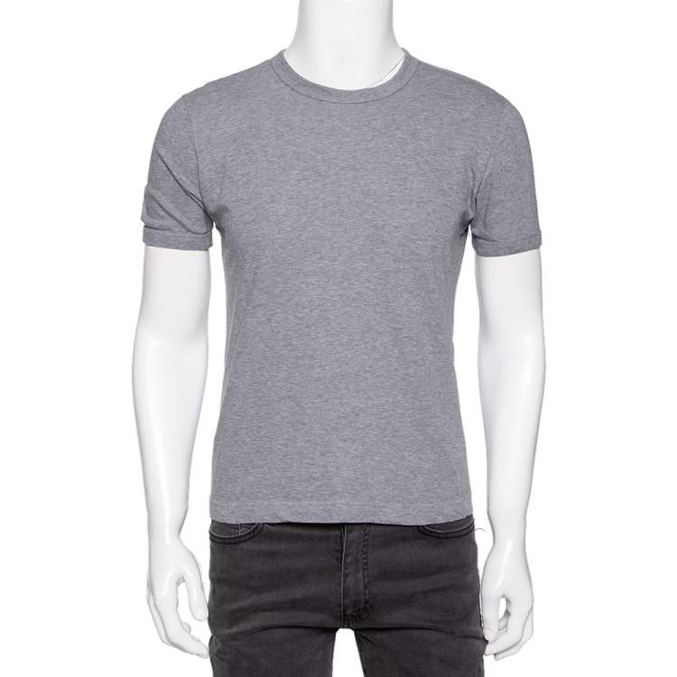 مملوكة مسبقًا Dolce & Gabbana Grey Cotton Knit Crewneck T-Shirt S