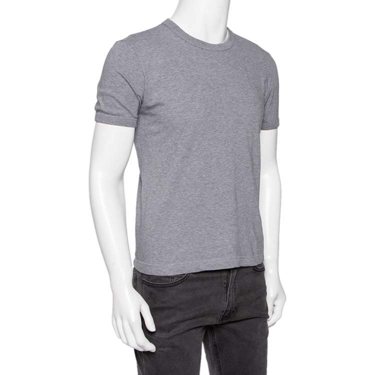 مملوكة مسبقًا Dolce & Gabbana Grey Cotton Knit Crewneck T-Shirt S