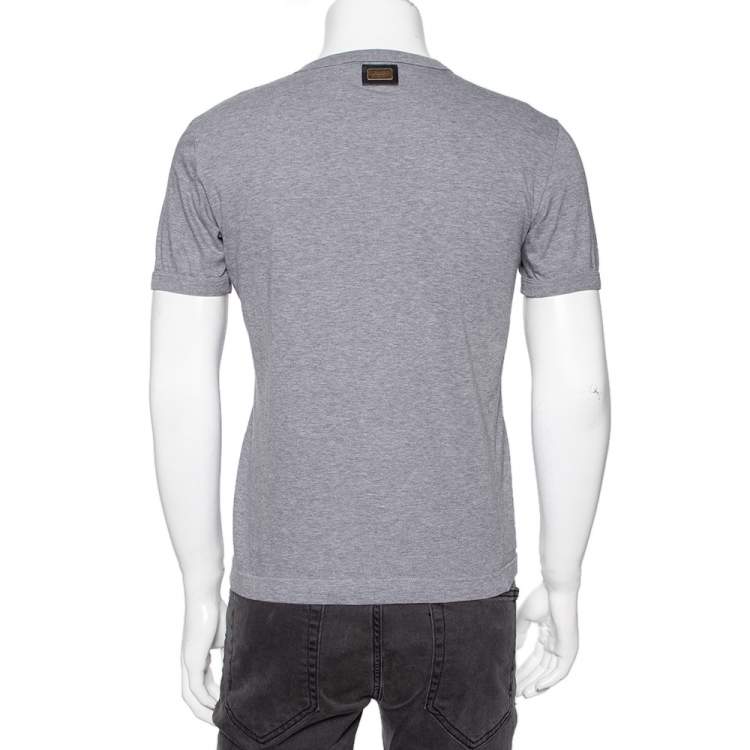 مملوكة مسبقًا Dolce & Gabbana Grey Cotton Knit Crewneck T-Shirt S