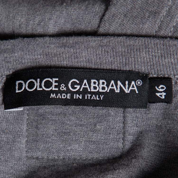 مملوكة مسبقًا Dolce & Gabbana Grey Cotton Knit Crewneck T-Shirt S