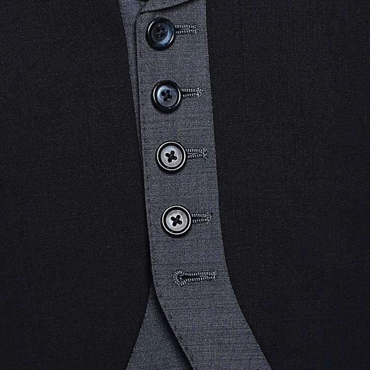 Pre Owned Dolce & Gabbana Navy Blue Wool Contrast Trim Sleeveless Vest M