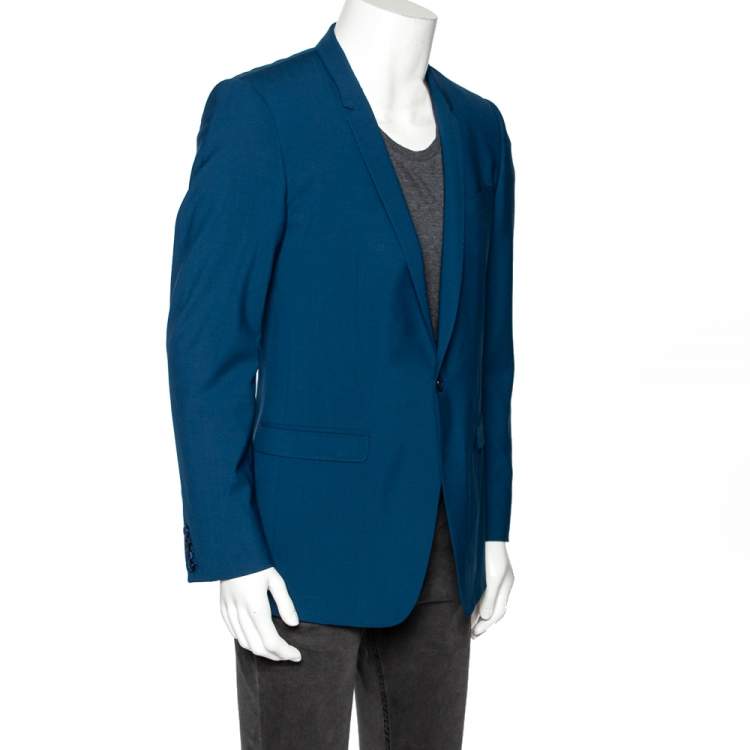 Pre Owned Dolce & Gabbana Blue Wool Single Breasted Gold Label Blazer M