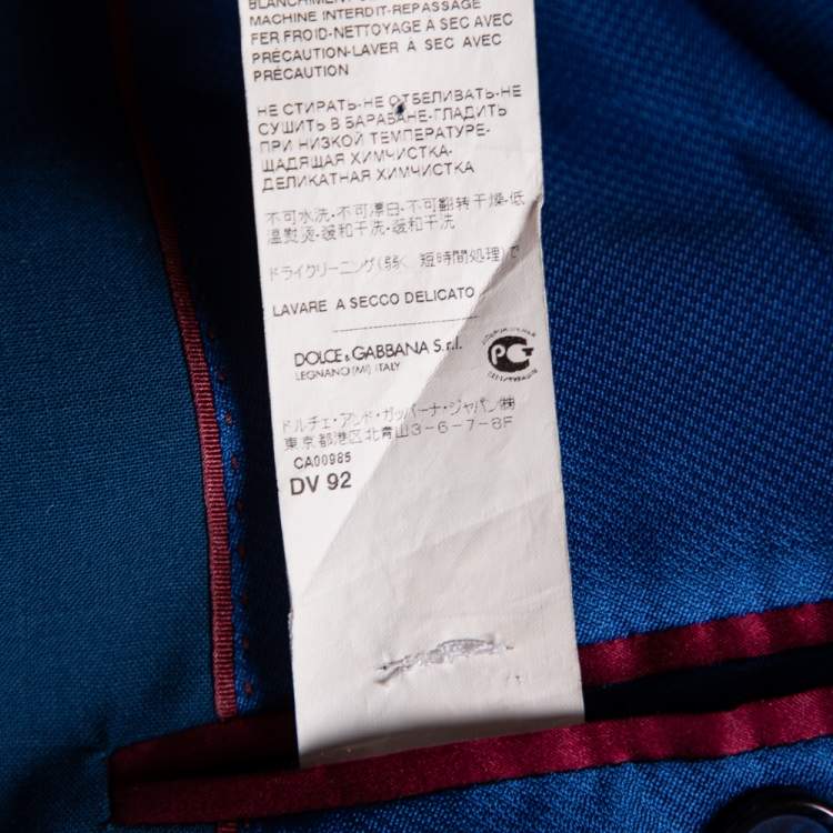 Pre Owned Dolce & Gabbana Blue Wool Single Breasted Gold Label Blazer M