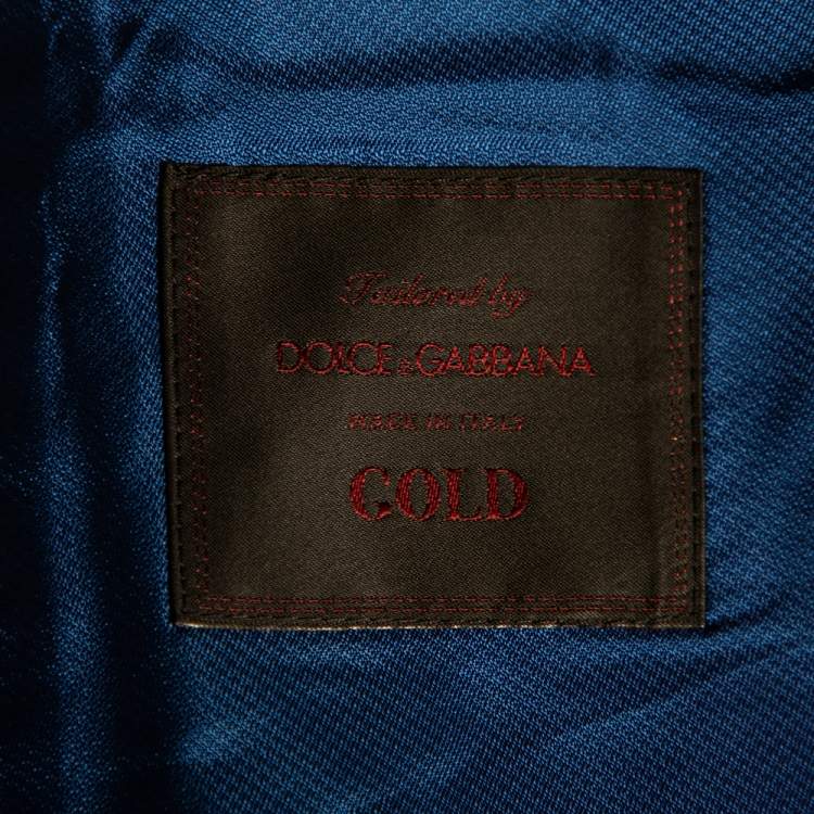 Pre Owned Dolce & Gabbana Blue Wool Single Breasted Gold Label Blazer M