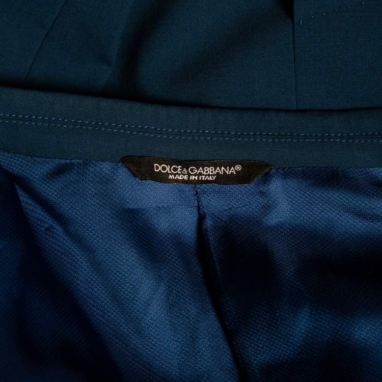 Pre Owned Dolce & Gabbana Blue Wool Single Breasted Gold Label Blazer M