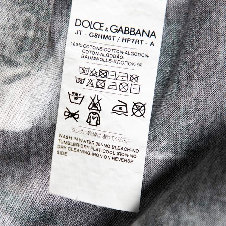 Pre Owned Dolce & Gabbana Monochrome Giuseppe Leone Printed Crewneck T-Shirt XXL