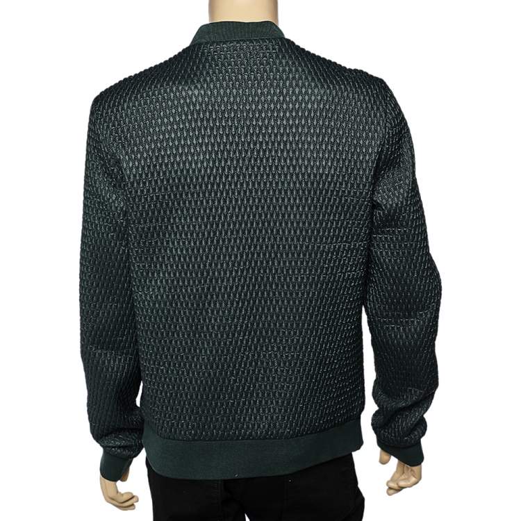 Pre Owned Dolce & Gabbana Dark Green Quilted Synthetic Bomber Jacket XXL