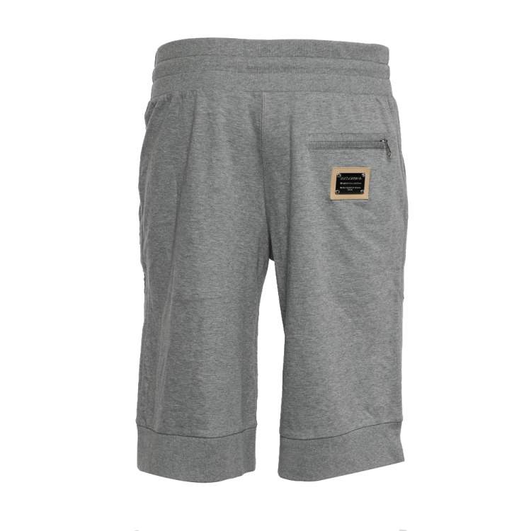 Pre Owned Dolce & Gabbana Grey Cotton Knit Shorts M