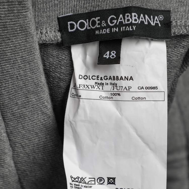 Pre Owned Dolce & Gabbana Grey Cotton Knit Shorts M