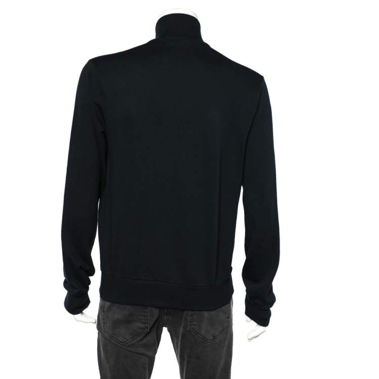 Pre Owned Dolce & Gabbana Black Cotton Knit Zip Front Jacket XL