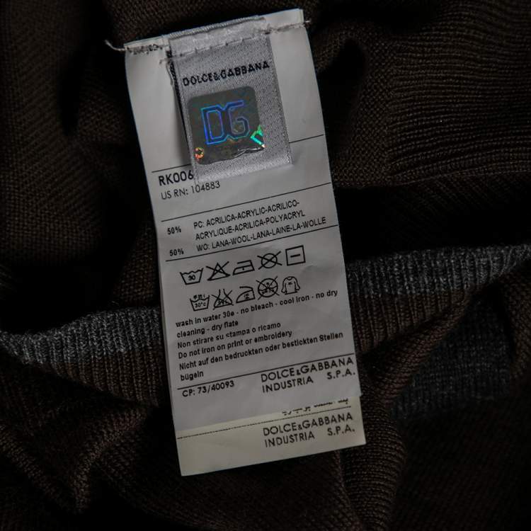 مملوكة مسبقًا Dolce & Gabbana Brown Wool Knit Long Sleeve Sweater S