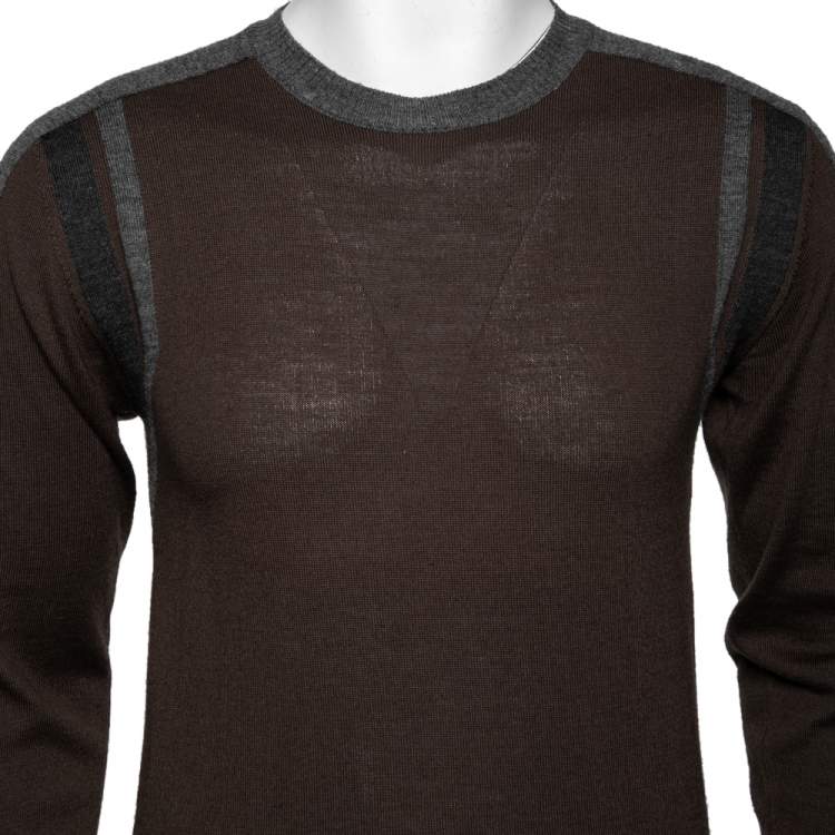 مملوكة مسبقًا Dolce & Gabbana Brown Wool Knit Long Sleeve Sweater S