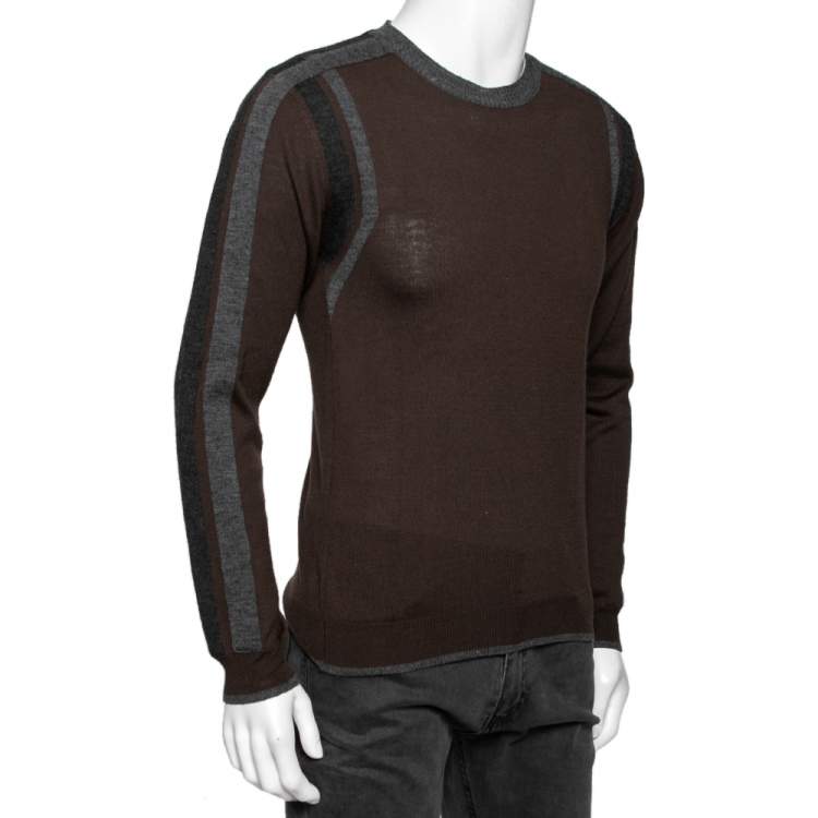 مملوكة مسبقًا Dolce & Gabbana Brown Wool Knit Long Sleeve Sweater S