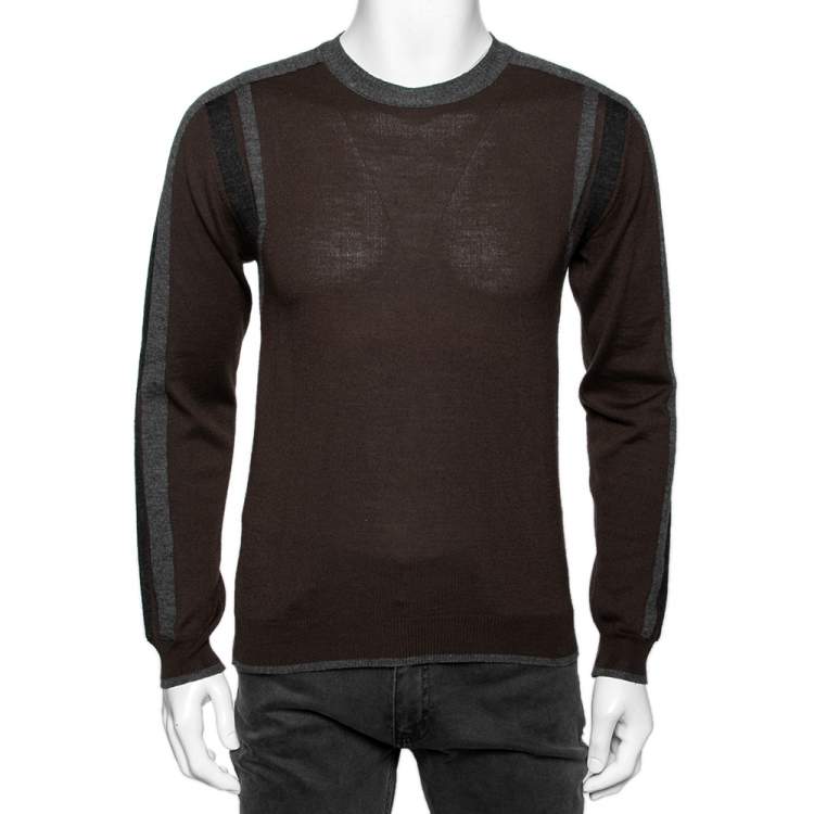مملوكة مسبقًا Dolce & Gabbana Brown Wool Knit Long Sleeve Sweater S