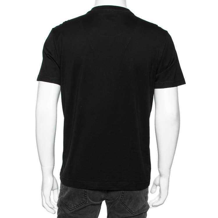 Pre Owned Dolce & Gabbana Exclusive Black Cotton Logo Appliqued T-Shirt S