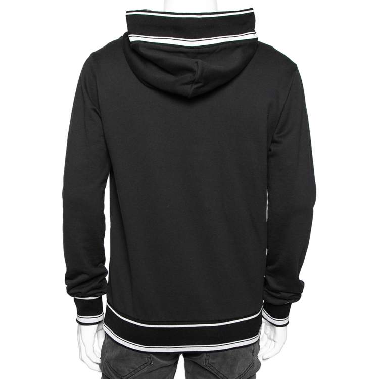 Pre Owned Dolce & Gabbana Black DG Love Printed Cotton Hoodie L 