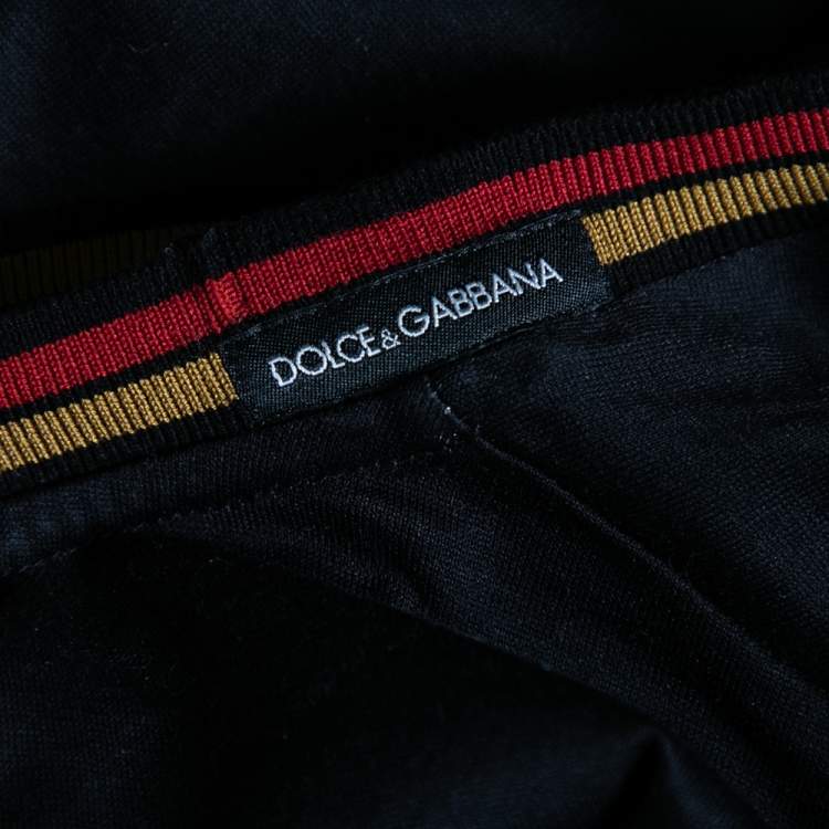 Pre Owned Dolce & Gabbana Black Printed Cotton Crew Neck T Shirt S