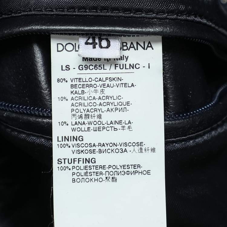 Pre Owned Dolce & Gabbana Black Leather Zip Front Jacket S