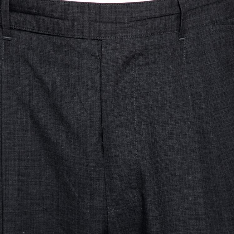 Pre Owned Dolce & Gabbana Charcoal Grey Cotton Tapered Leg Pants M