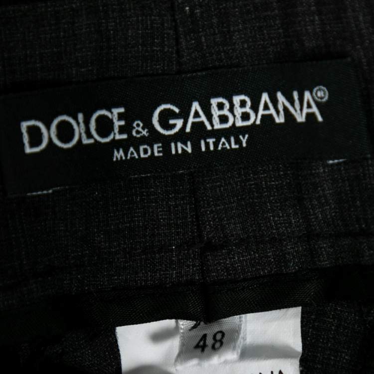 Pre Owned Dolce & Gabbana Charcoal Grey Cotton Tapered Leg Pants M