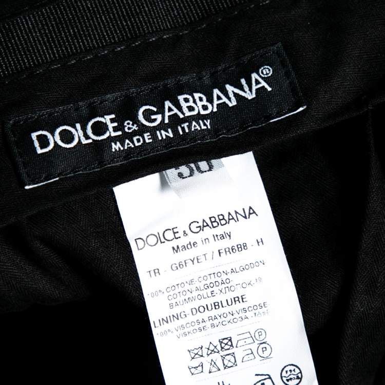 Pre Owned Dolce & Gabbana Charcoal Grey Striped Cotton Pants L