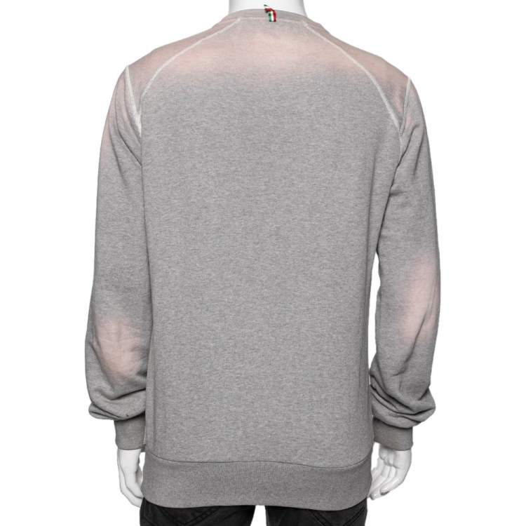 Pre Owned  Dolce & Gabbana Grey Gym Speed Power Printed Cotton Sweatshirt M