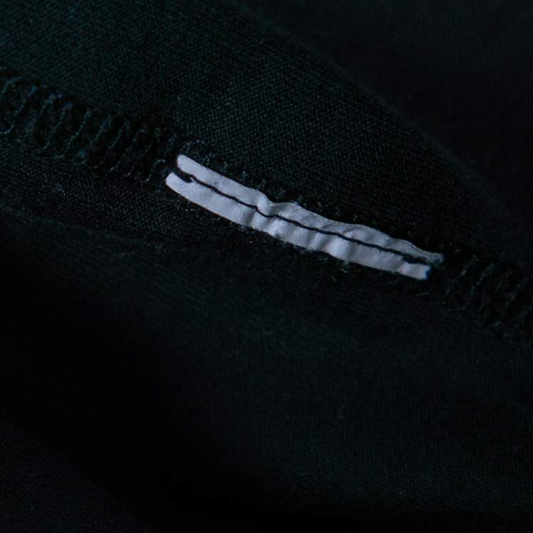 Pre Owned Dolce & Gabbana Navy Blue Cotton DG Embroidered Top L