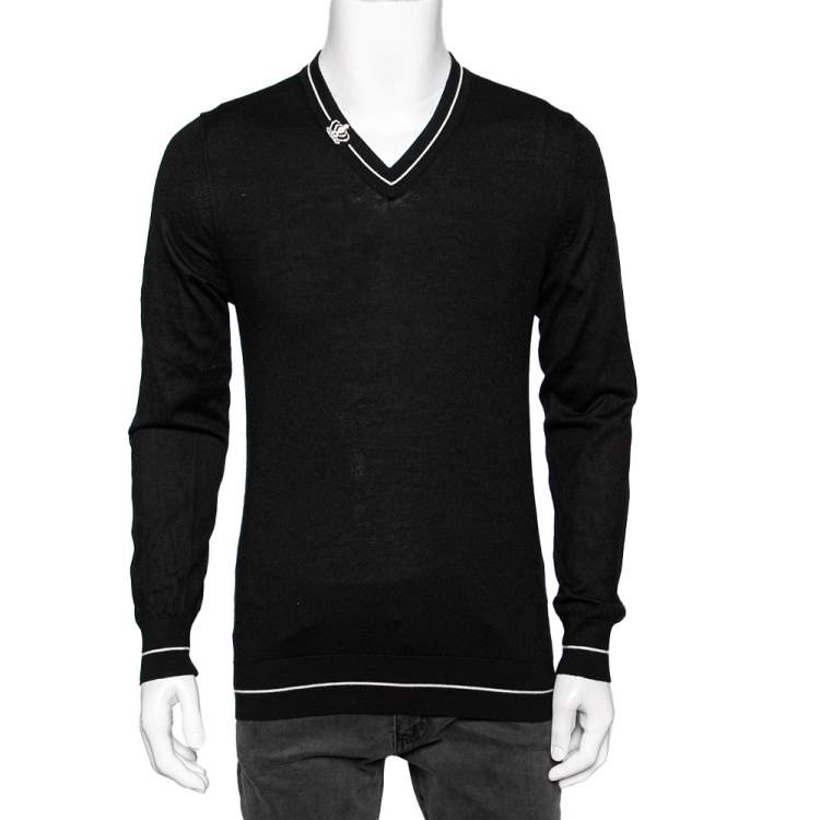 Pre Owned Dolce & Gabbana Black Cashmere Long Sleeve Sweater L