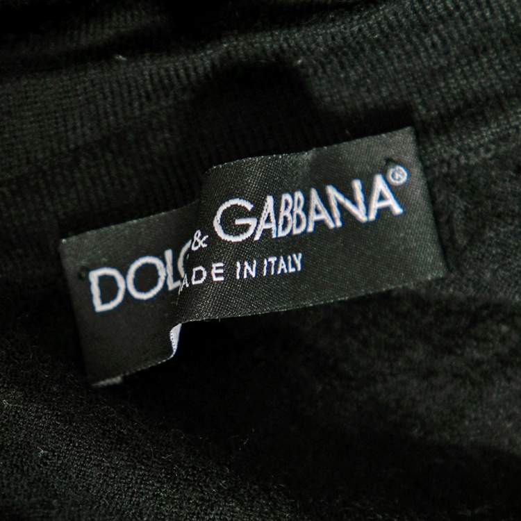 Pre Owned Dolce & Gabbana Black Cashmere Long Sleeve Sweater L