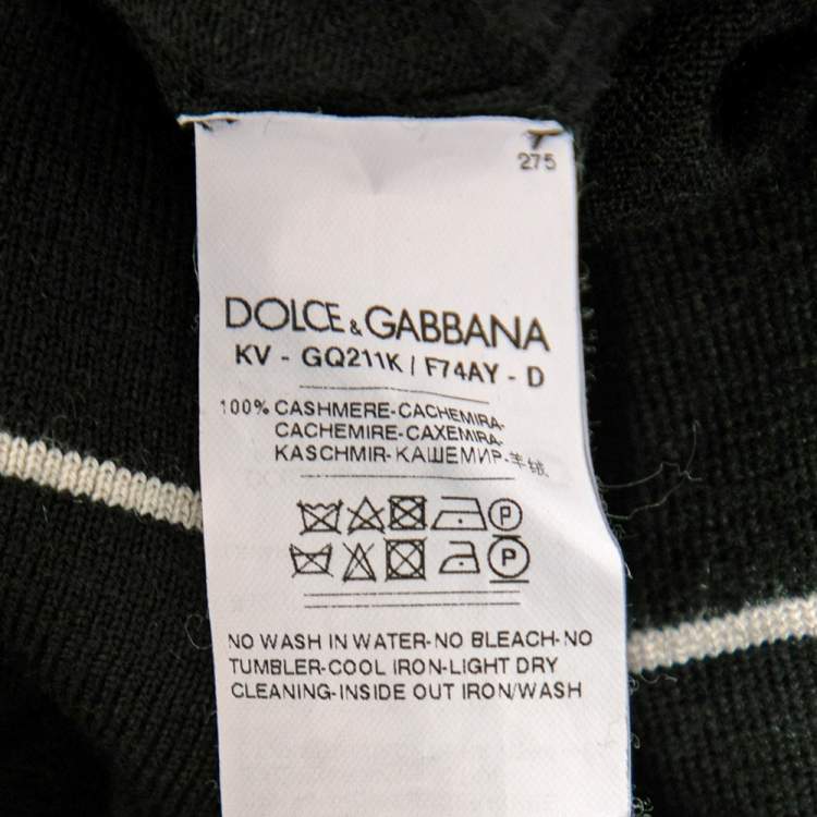 Pre Owned Dolce & Gabbana Black Cashmere Long Sleeve Sweater L