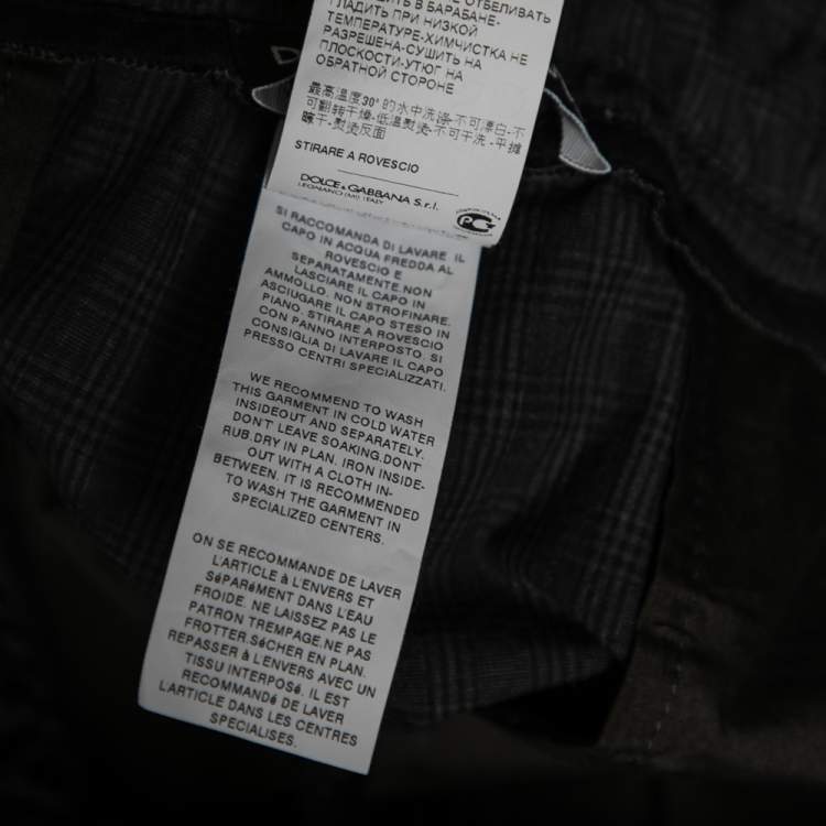 Pre Owned Dolce & Gabbana Grey Checkered Cotton Hooded Jacket & Pant Suit L / XL