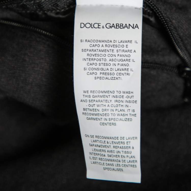 Pre Owned Dolce & Gabbana Grey Checkered Cotton Hooded Jacket & Pant Suit L / XL