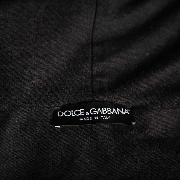 Pre Owned Dolce & Gabbana Grey Checkered Cotton Hooded Jacket & Pant Suit L / XL