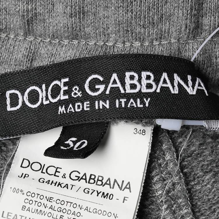 Pre Owned Dolce & Gabbana Grey Cotton Knit Joggers L