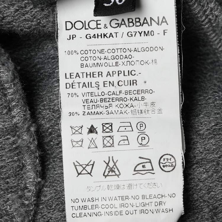Pre Owned Dolce & Gabbana Grey Cotton Knit Joggers L