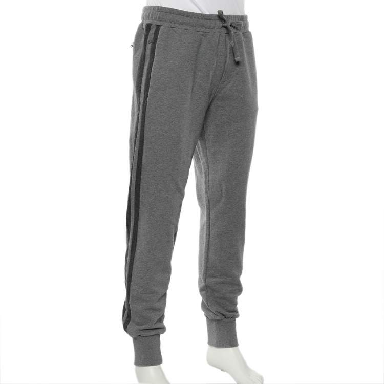 Pre Owned Dolce & Gabbana Grey Cotton Knit Joggers L
