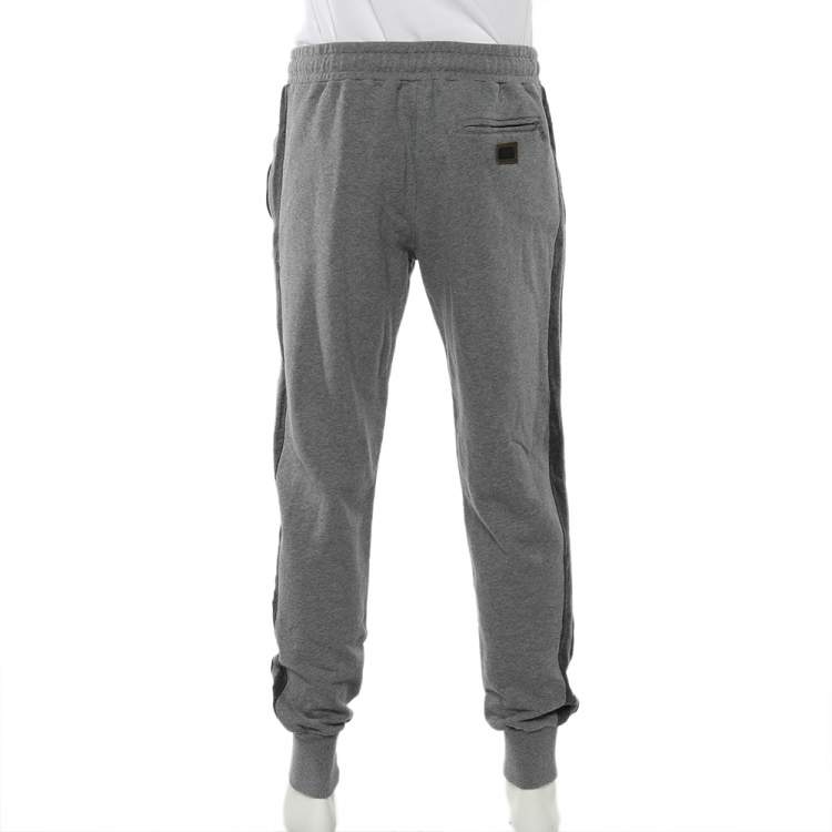 Pre Owned Dolce & Gabbana Grey Cotton Knit Joggers L