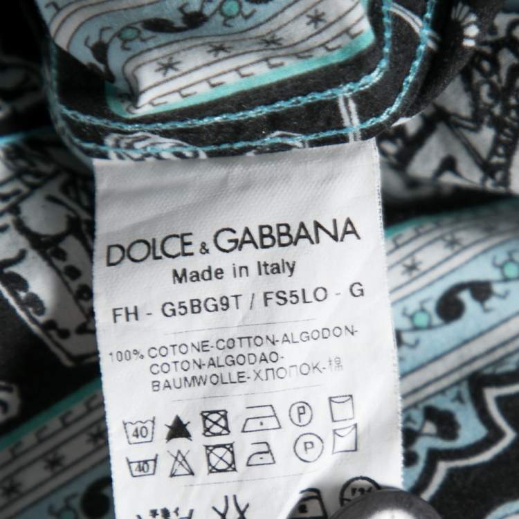 Pre Owned Dolce & Gabbana Multicolor Printed Cotton Baseball Shirt M