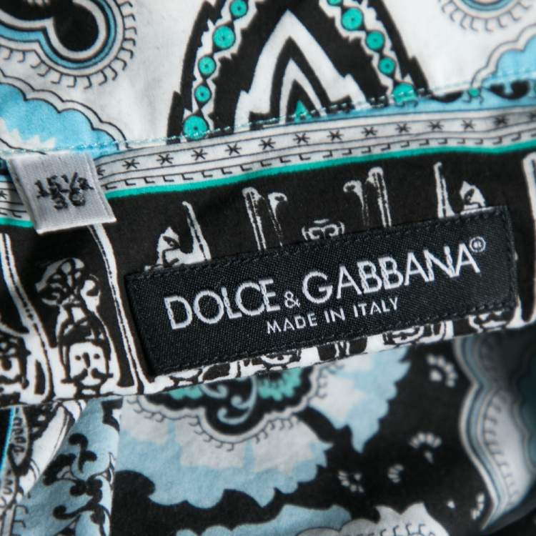 Pre Owned Dolce & Gabbana Multicolor Printed Cotton Baseball Shirt M