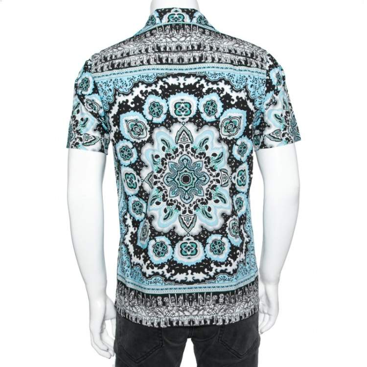 Pre Owned Dolce & Gabbana Multicolor Printed Cotton Baseball Shirt M