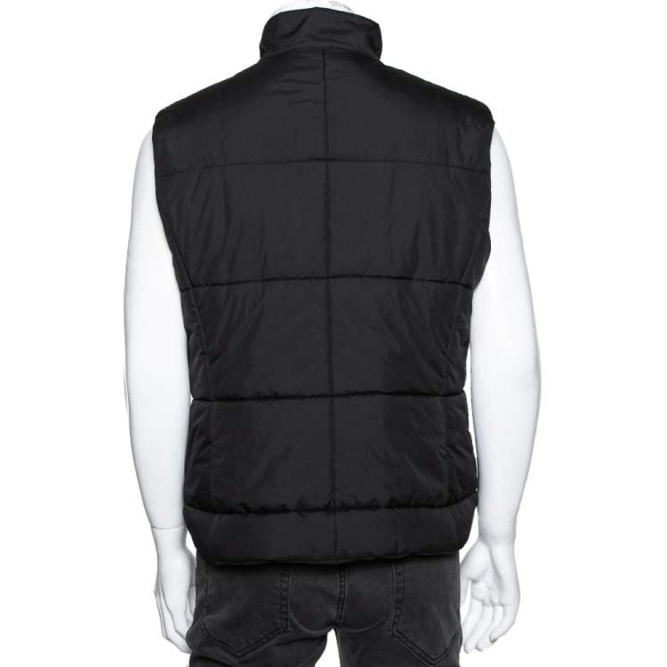 Pre Owned Dolce & Gabbana Black Synthetic Sleeveless Puffer Jacket L