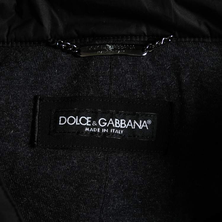 Pre Owned Dolce & Gabbana Black Synthetic Sleeveless Puffer Jacket L