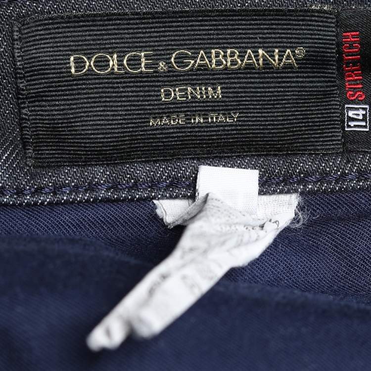Pre Owned Dolce & Gabbana 14 Stretch Dark Blue Denim Jeans XXL