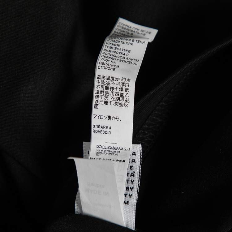 Pre Owned Dolce & Gabbana Black Cotton Crew Neck Short Sleeve T-Shirt S