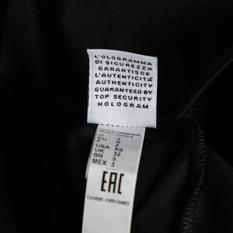 Pre Owned Dolce & Gabbana Black Cotton Crew Neck Short Sleeve T-Shirt S